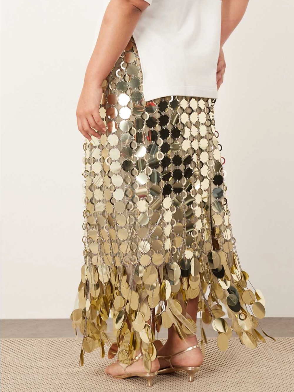 Gold Disc Chainmail Fringe Skirt - Picture 2 of 4